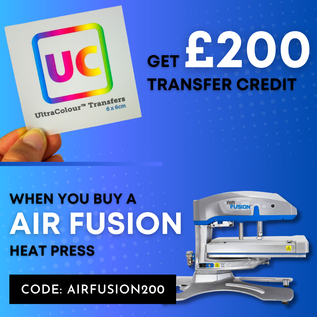 Transfer credit with air fusion heat press