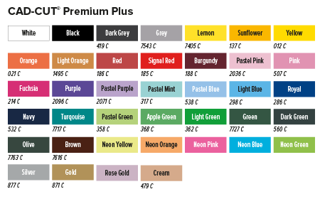 premium plus stretch htv colours